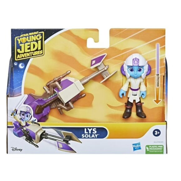 Star Wars Young Jedi Adventures Lys Solay Figure & Speeder Bike - Picture 2 of 5